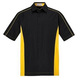 North End 2XLT Black Yellow / Campus Gold Men's Bowling / Uniform Shirt NWT‎